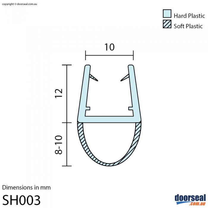 SH003 Shower Screen Seal (10mm glass)